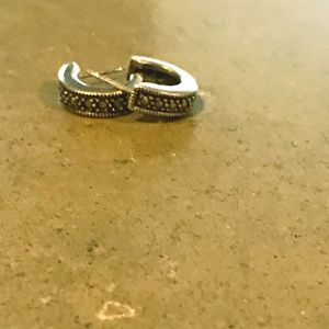 Judith Jack Marcasite Hoop Earrings